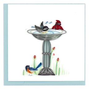 Quilled Bird Bath Greeting Card - okotoks hc pharmacy