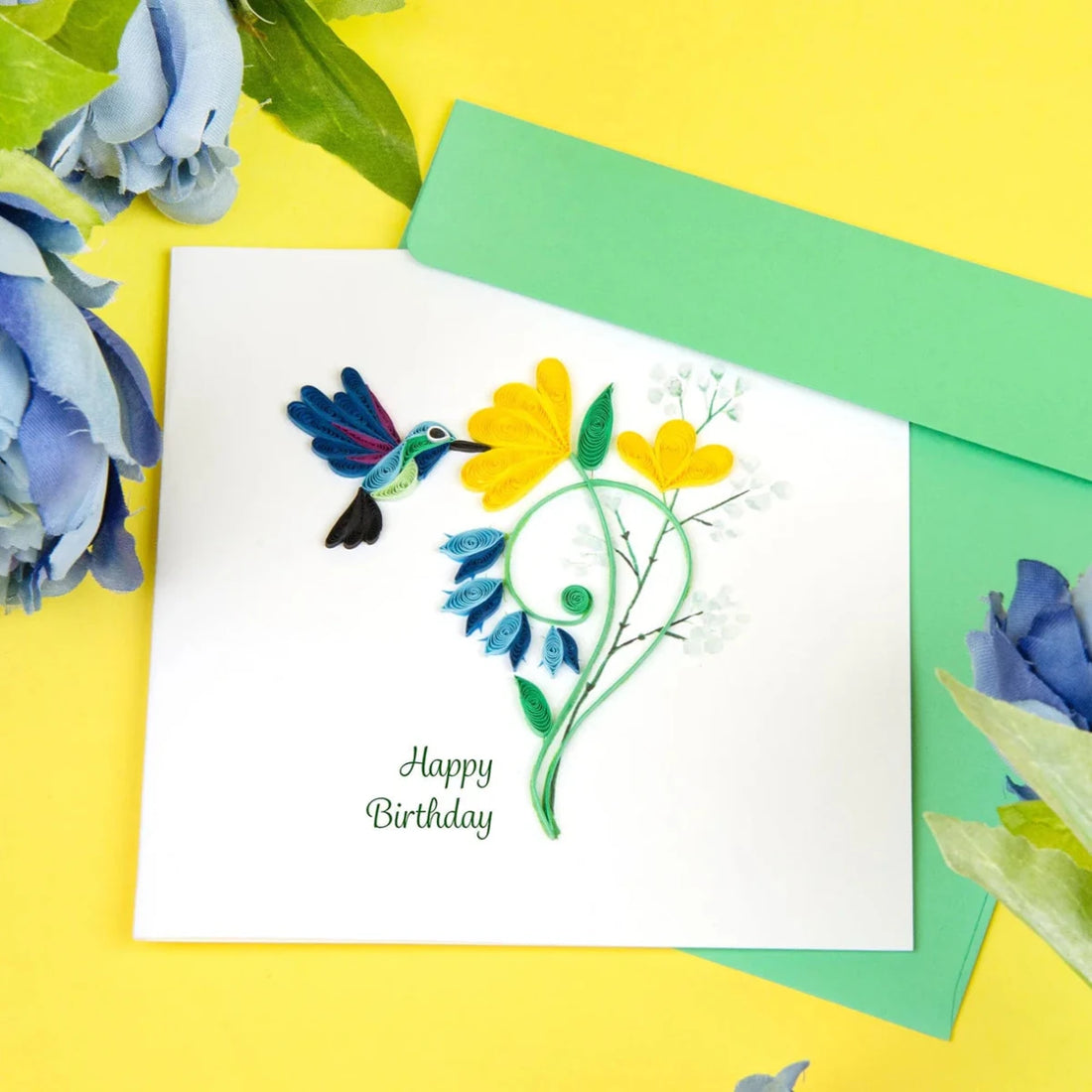 Quilled Birthday Hummingbird Greeting Card - okotoks hc pharmacy