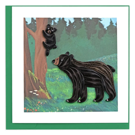 Quilled Black Bear and Cub Greeting Card - okotoks hc pharmacy