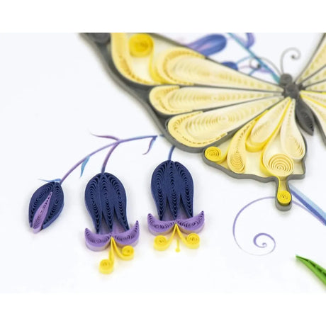Quilled butterfly and flowers on a white background - okotoks hc pharmacy