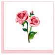 Embroidered design of pink roses on a white background with a pink border. - okotoks hc pharmacy