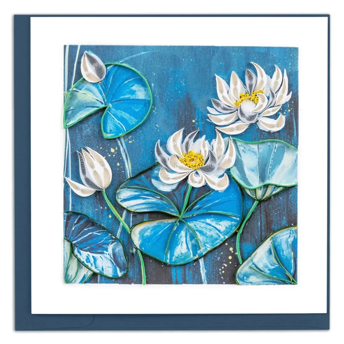 Quilled Lotus Pond Greeting Card - okotoks hc pharmacy