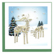 Quilled reindeer design on a Christmas card with trees and snow. - okotoks hc pharmacy