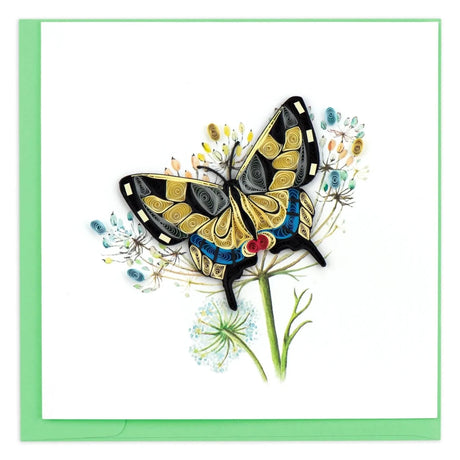 Colorful butterfly illustration on a white background with a green border - okotoks hc pharmacy