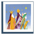Illustration of three wise men with colorful robes and crowns against a blue sky with stars. - okotoks hc pharmacy