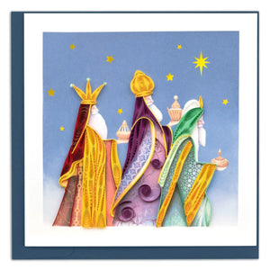 Illustration of three wise men with colorful robes and crowns against a blue sky with stars. - okotoks hc pharmacy