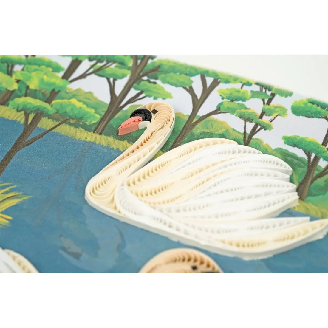Quilled Two Swans Greeting Card - okotoks hc pharmacy