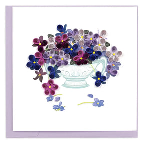 Quilled Violet Bouquet Greeting Card - okotoks hc pharmacy