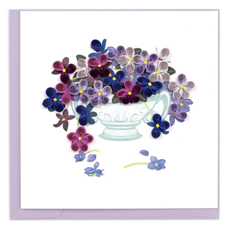 Quilled Violet Bouquet Greeting Card - okotoks hc pharmacy