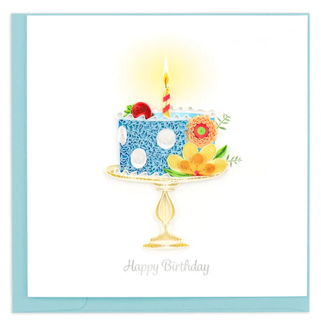 quilled birthday cake with flowers and a candle on a white background - okotoks hc pharmacy