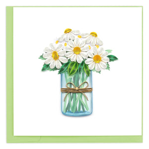 Card with a design of daisies in a jar on a white background - okotoks hc pharmacy