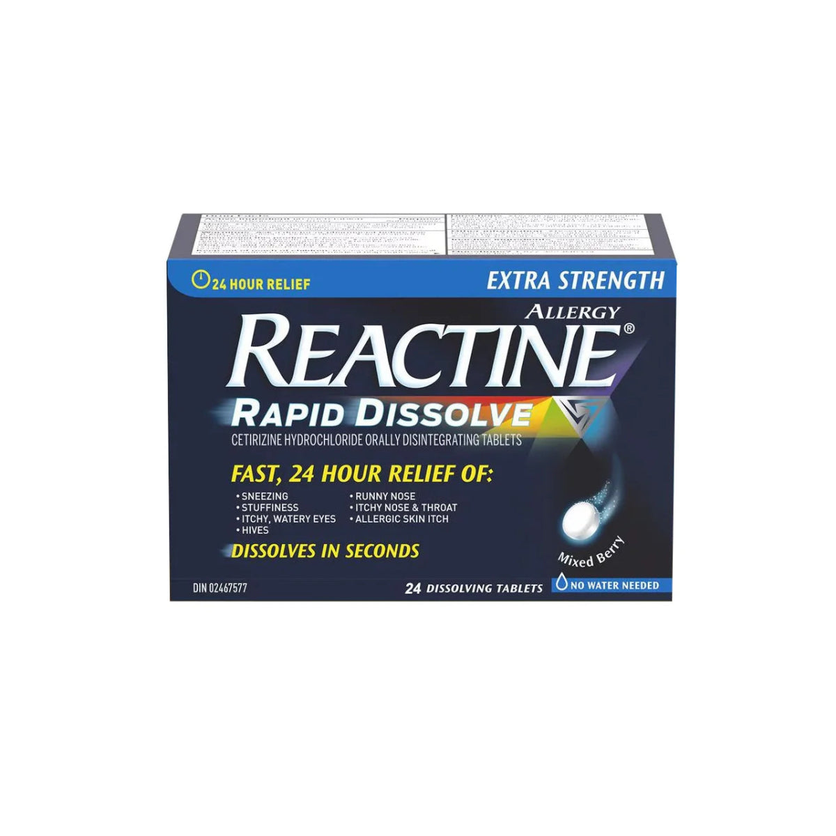 Reactine extra strength rapid dissolve allergy relief 24 tablets - Okotoks HC Pharmacy