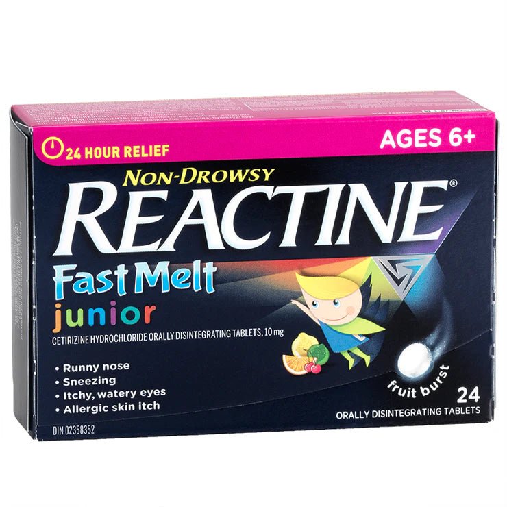 Reactine junior fast melt allergy relief 24 tablets - Okotoks HC Pharmacy