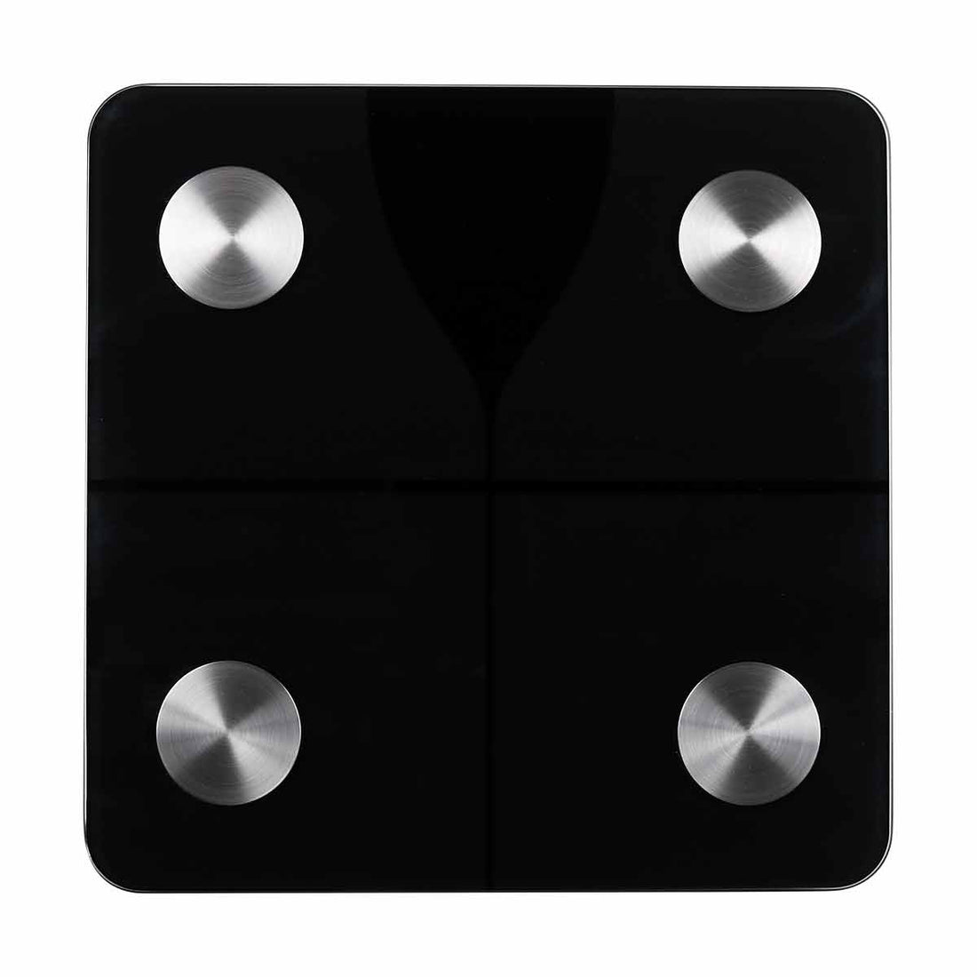 Black digital bathroom scale with silver measurement buttons on a white background - okotoks hc pharmacy