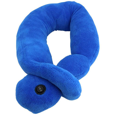 Blue neck massage pillow with a button on a white background - okotoks hc pharmacy