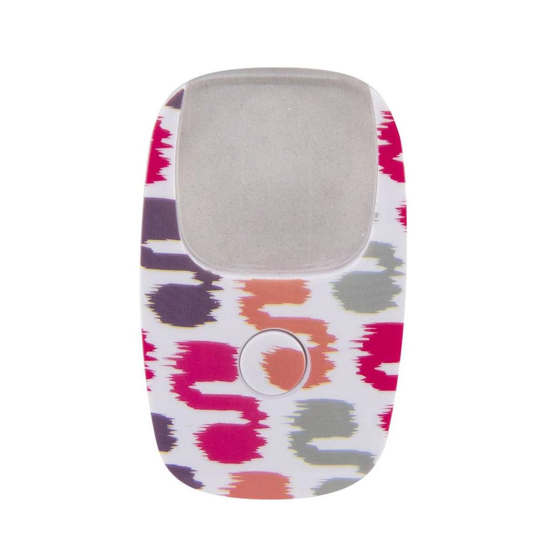 Colorful patterned magnifier on a white background - okotoks hc pharmacy
