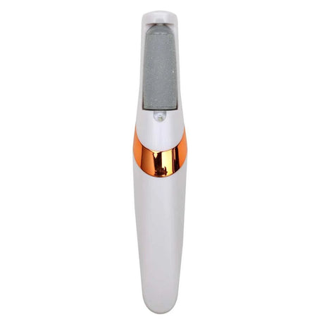 White and rose gold electric nail file on a white background - okotoks hc pharmacy