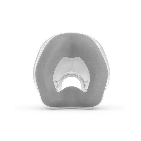 A clear dental mouthpiece with a gray silicone or rubber outer collar, shown from a top-down view on a white background. - okotoks hc pharmacy