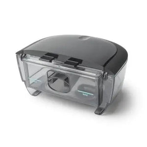 Clear plastic container with black lid on a white background - okotoks hc pharmacy