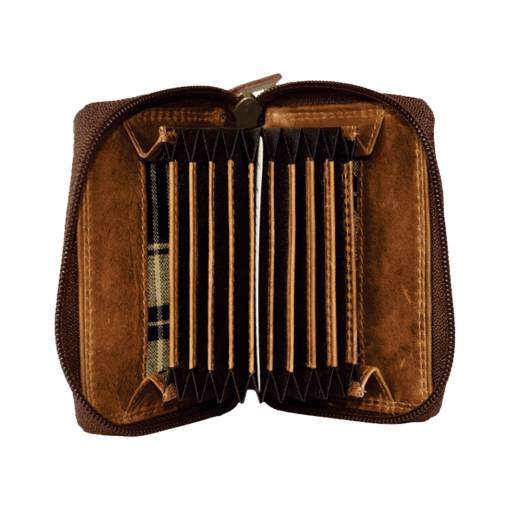 Brown leather wallet on a white background - okotoks hc pharmacy