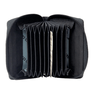 Black cardholder with multiple card slots on a white background - okotoks hc pharmacy