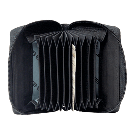 Black cardholder with multiple card slots on a white background - okotoks hc pharmacy