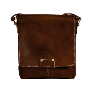 Brown leather crossbody bag on a transparent background - okotoks hc pharmacy