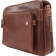 Brown leather bag with multiple compartments on a white background - okotoks hc pharmacy
