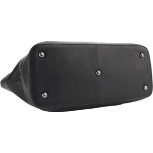 Black leather bag with silver studs on a white background - okotoks hc pharmacy