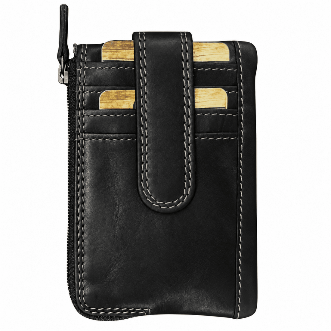 Rugged Earth Slim Leather Card Wallet black - okotoks hc pharmacy