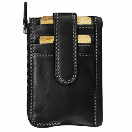 Rugged Earth Slim Leather Card Wallet black - okotoks hc pharmacy