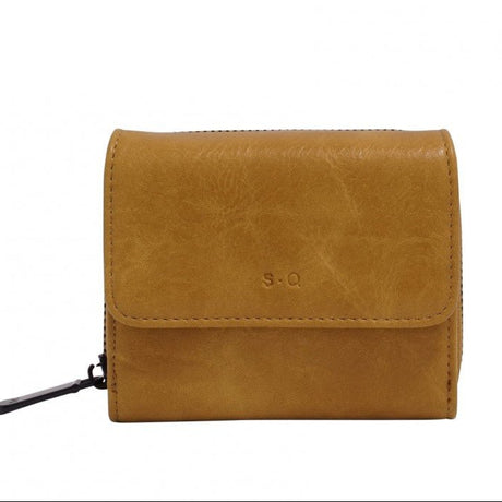 honey mustard leather wallet with 'RFID Protected' text on a white background - okotoks hc pharmacy