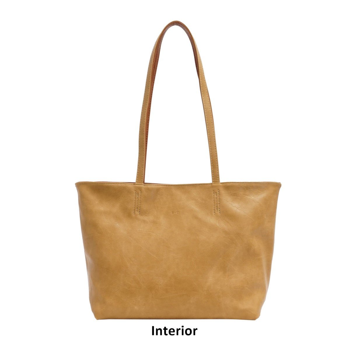Brown leather tote bag on a white background - okotoks hc pharmacy