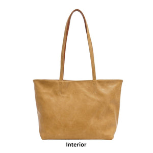 Brown leather tote bag on a white background - okotoks hc pharmacy