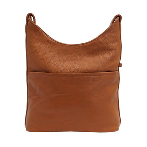 Brown leather shoulder bag on a white background - okotoks hc pharmacy