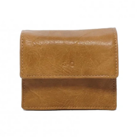 tan leather wallet with RFID protection on a white background - okotoks hc pharmacy