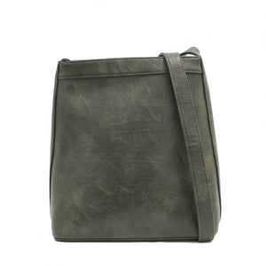 Green leather crossbody bag on a white background - okotoks hc pharmacy