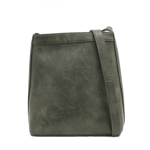 Green leather crossbody bag on a white background - okotoks hc pharmacy