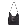 Black leather handbag on a white background - okotoks hc pharmacy