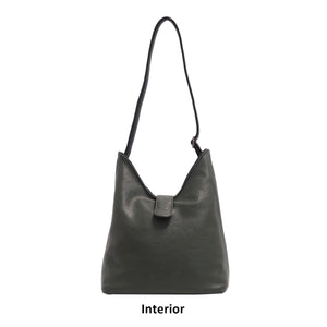 Black leather handbag on a white background - okotoks hc pharmacy