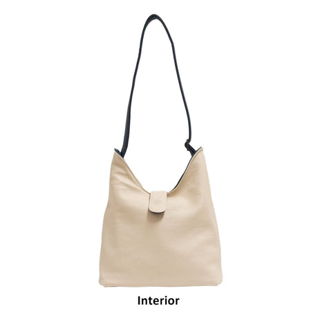 Beige handbag with a black strap on a white background - okotoks hc pharmacy