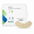Salts Healthcare Flange Extender with Aloe pads shown with their white retail packaging box and one of the clear adhesive pads. - okotoks hc pharmacy