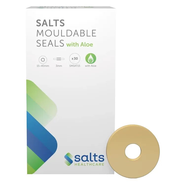 Box of Salts Mouldable Seals with Aloe and a single seal on a white background - okotoks hc pharmacy