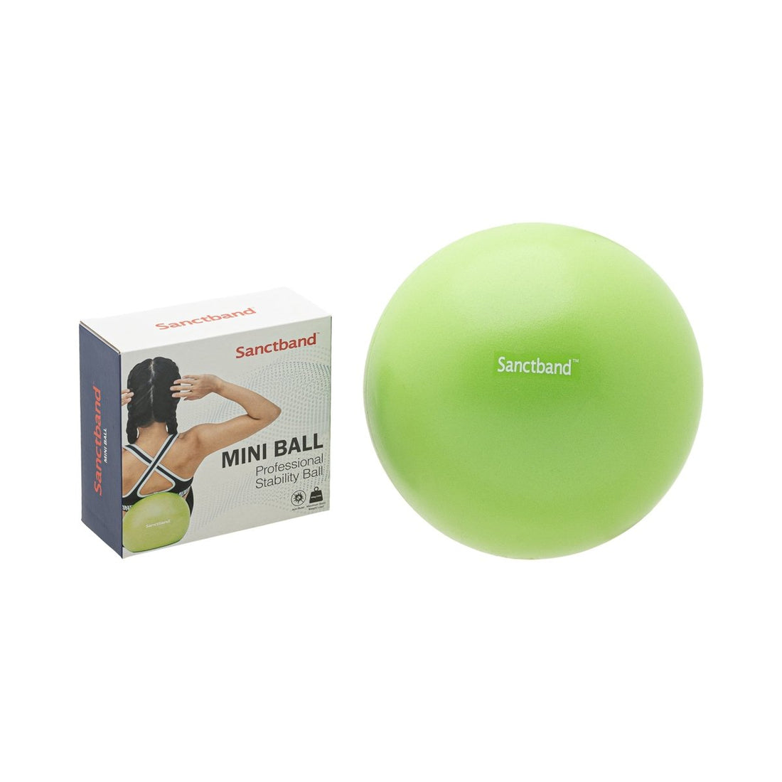 Green mini ball with Sanctband packaging on a white background - okotoks hc pharmacy