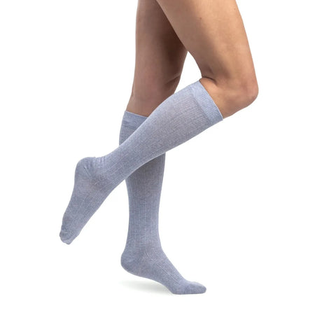Sigvaris Knee High Linen Compression Women 15-20mmHg denim - Okotoks hc pharmacy