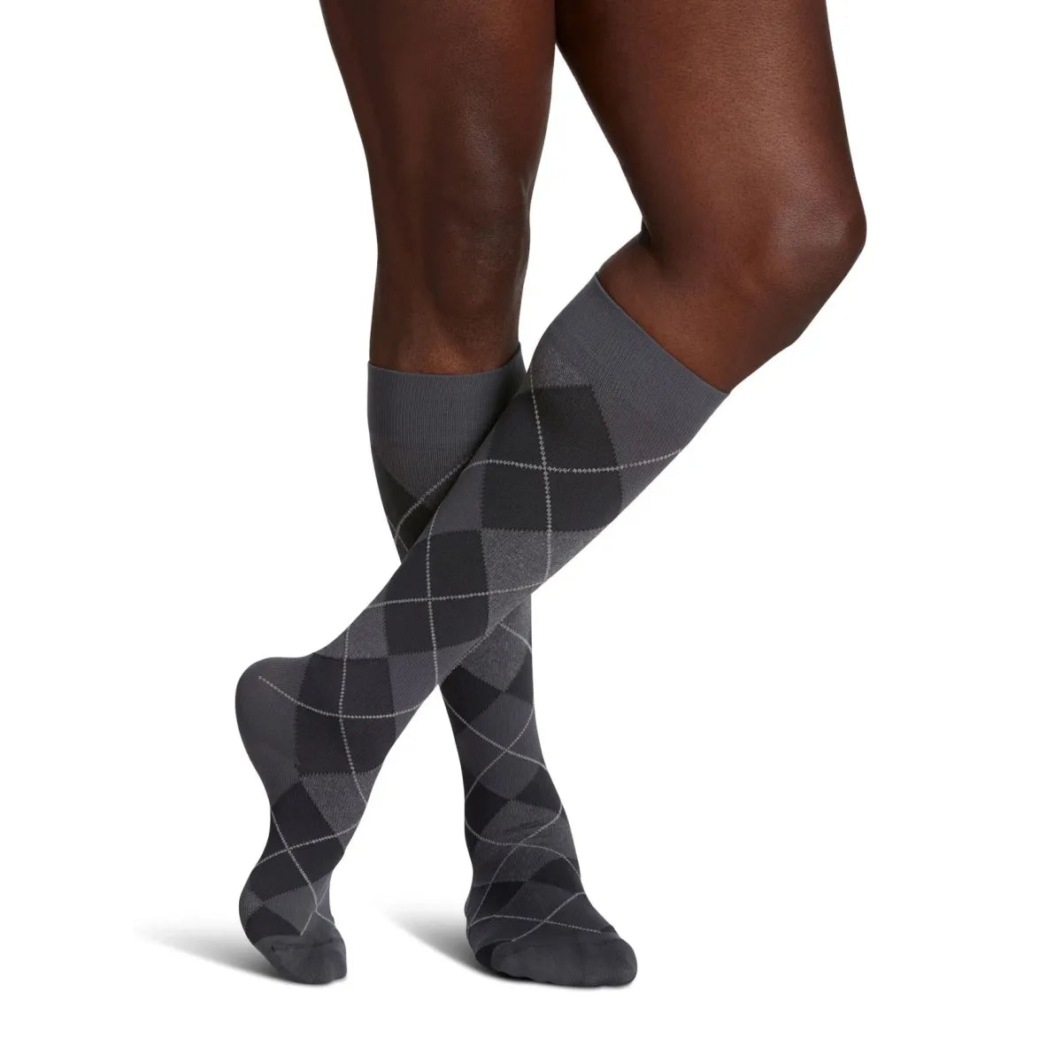 Sigvaris Knee High Microfibre Shades Compression Mens 15-20mmHg graphite argyle - Okotoks HC Pharmacy