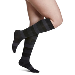 Sigvaris Knee High Microfibre Shades Compression Women 15-20mmHg onyx stripe - Okotoks HC Pharmacy
