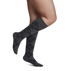 Sigvaris Knee High Microfibre Shades Compression Women 15-20mmHg graphite argyle - Okotoks HC Pharmacy