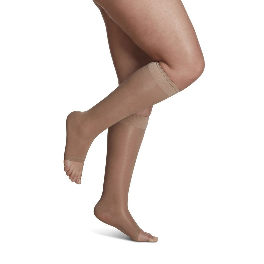 Sigvaris Knee High Sheer Fashion Hosiery Compression open toe golden - Okotoks hc pharmacy
