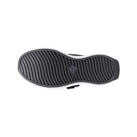 Black sole of a shoe with a brand logo on a white background - okotoks hc pharmacy